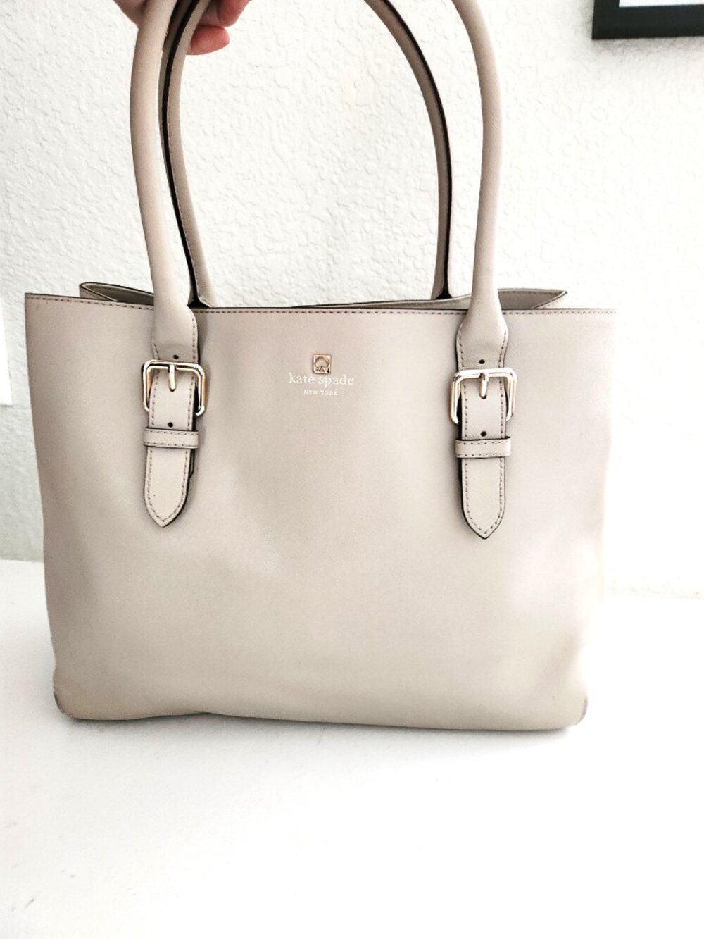 Kate Spade Cove Street Airel Tan Leather Tote Shoulder Bag XL